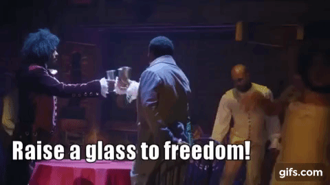 Image result for raise a glass to freedom gif