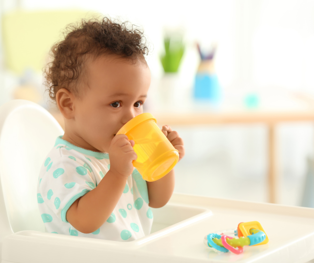 Child drinking from a sippy cup