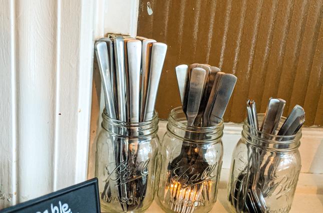 Utensil Station at Ballast Coffee after reusable item switch