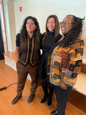 Image of Clean Water Action EJ Director Kim Gaddy with Ironbound Community Corporation and Tammy Murphy at a press event