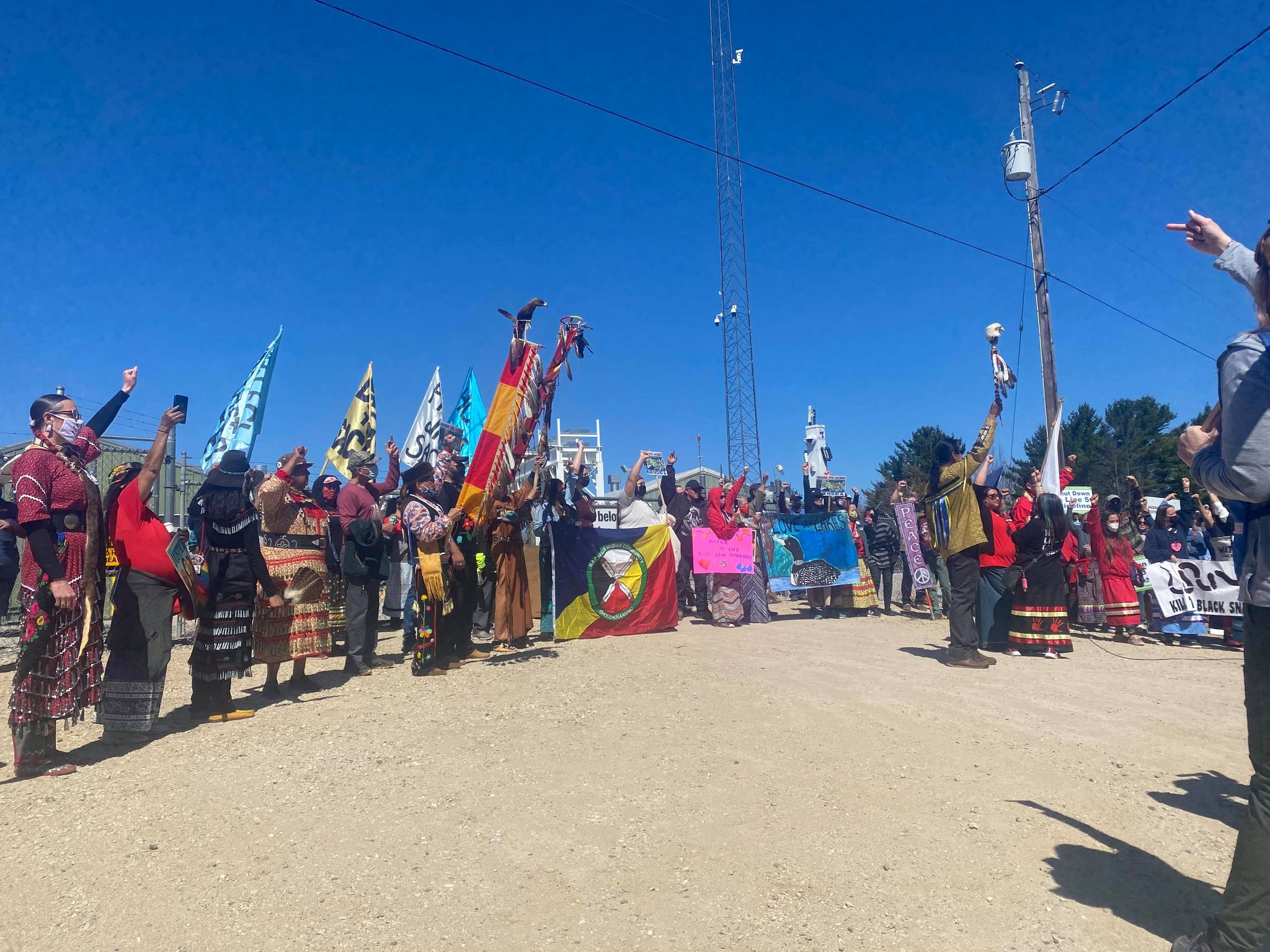 Protest of Michigan and Great Lakes Tribal Members outside Enbridge