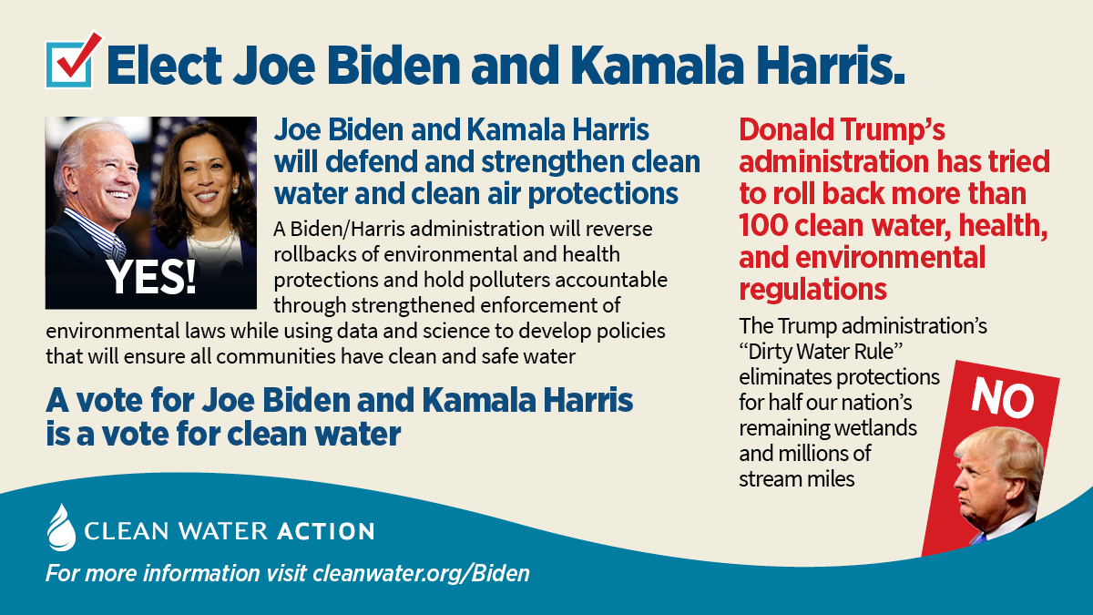 A vote for Biden/Harris is a vote for Clean Water