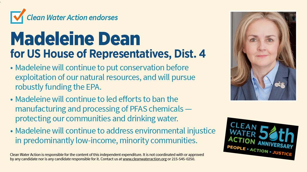 PA Clean Water Action endorses Madeleine Dean 2022