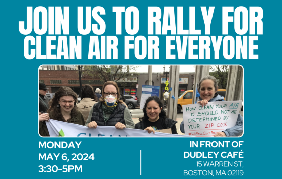 Graphic of Clean Water Action staff with text that says Join Us to Rally for Clean Air for everyone!